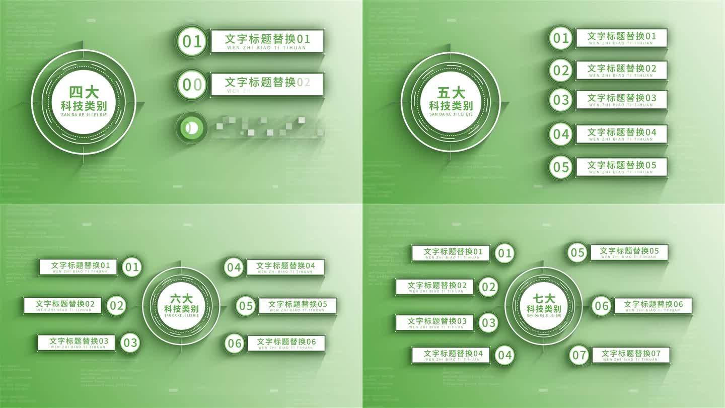 绿色简洁科技信息分类展示