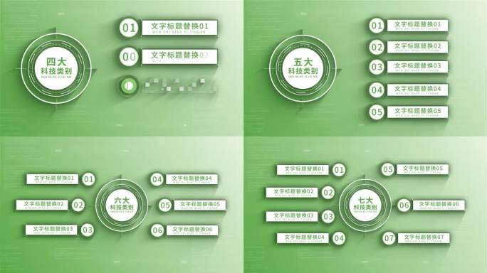 绿色简洁科技信息分类展示