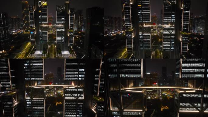 【正版4K素材】大疆天空之城航拍夜景6