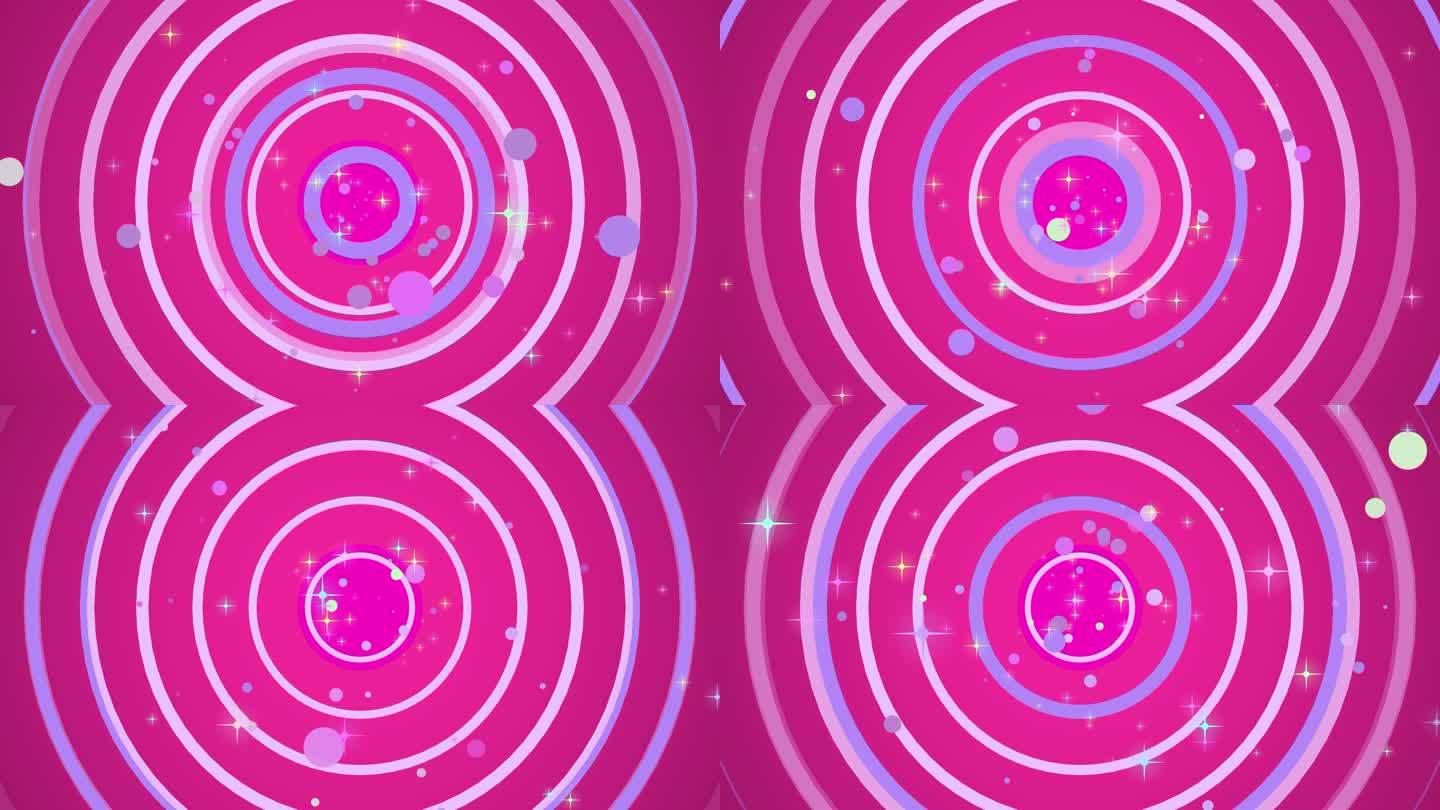 4K粉色甜美圈圈图形背景循环