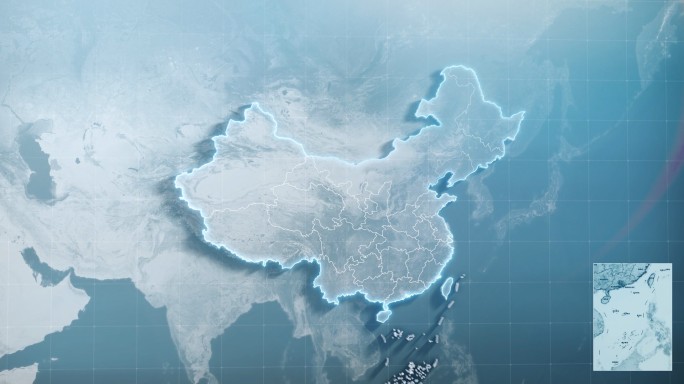 简约大气亮色中国地图辐射