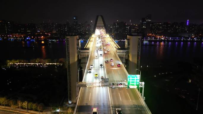 4k原素材-卢浦大桥夜景