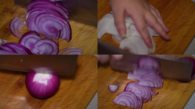 镜头合集切白洋葱紫洋葱洋葱丝(2)