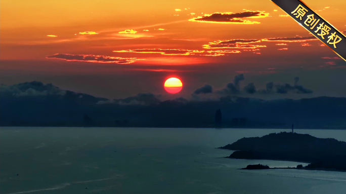 海边日落大海夕阳海浪