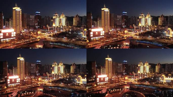 城市 夜景航拍