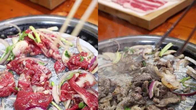 竖屏齐齐哈尔烤肉，生菜包肉 胸口肉