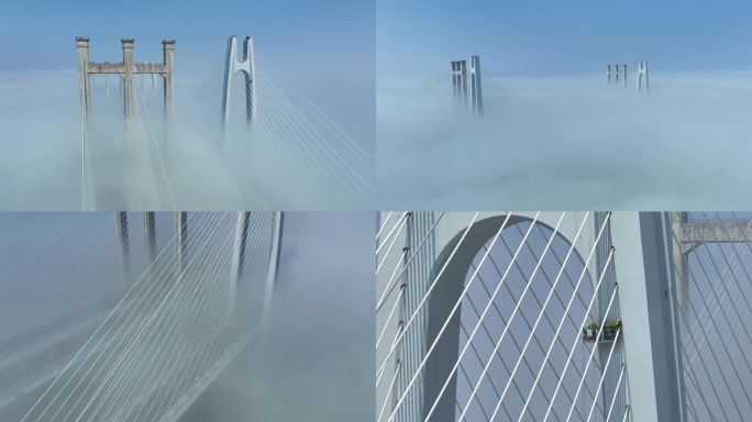 福厦高铁泉州跨海大桥云海平流雾