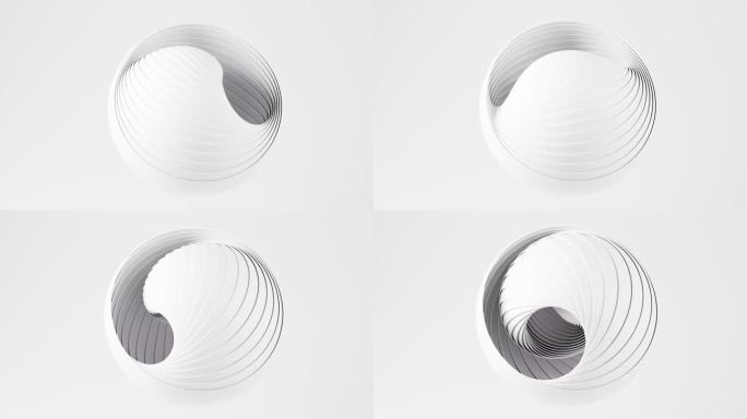 白色抽象球体背景动画3D渲染