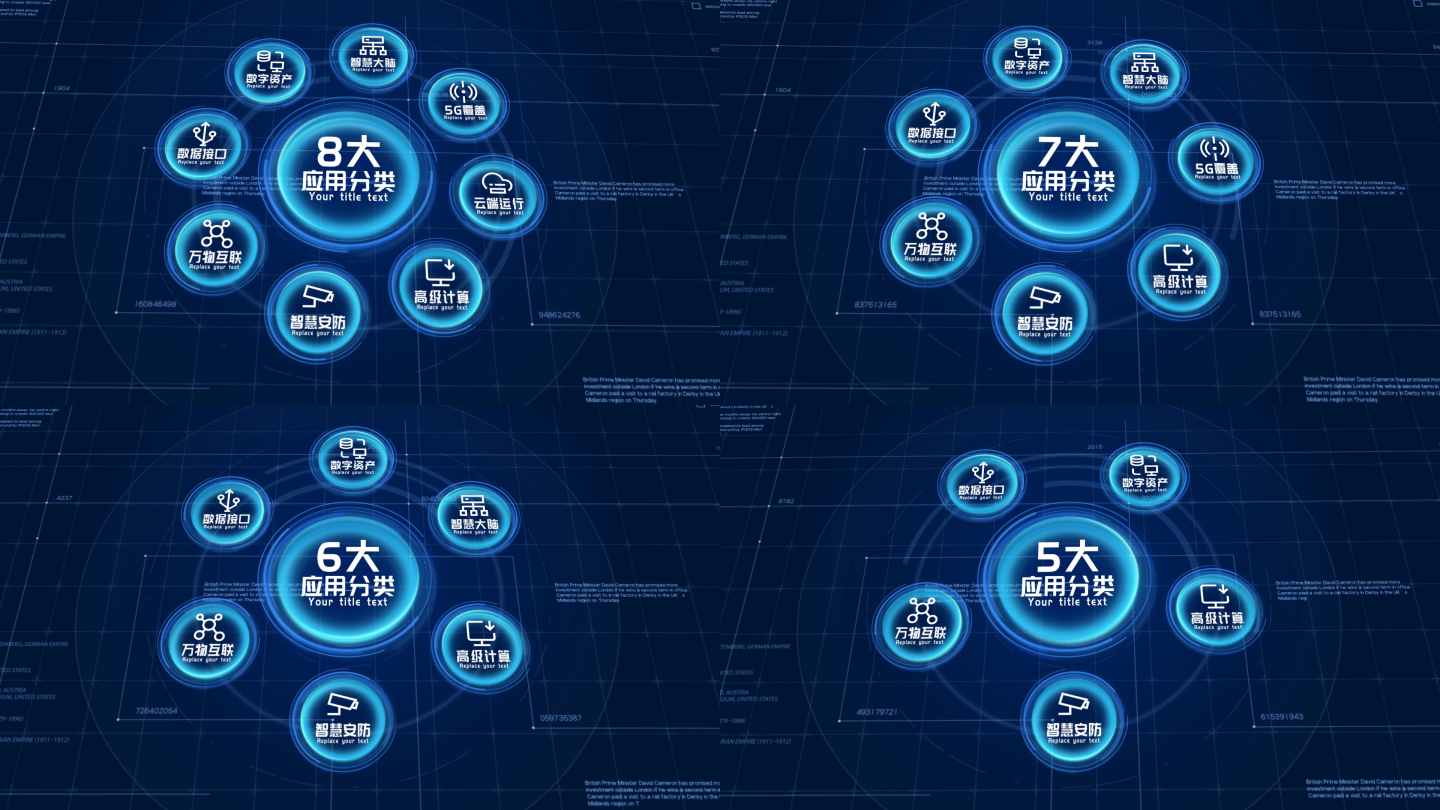 蓝色科技感环形信息分类