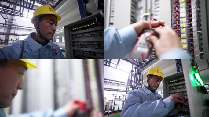 工厂工人配电箱机械检测检修