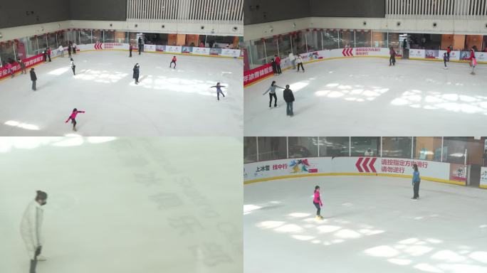 4k实拍 冰上娱乐 滑冰场