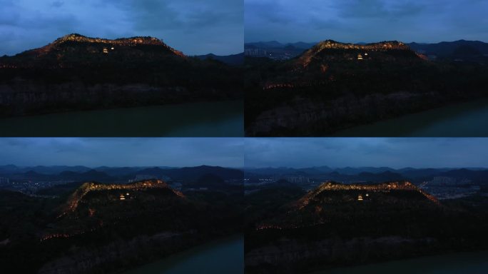 四川南充阆中锦屏山夜景灯光