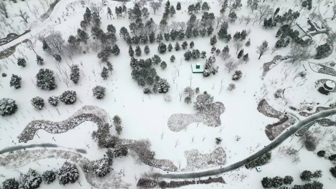 太原双塔寺雪景航拍