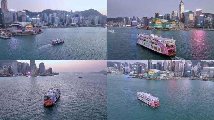 4K航拍香港会议展览中心 国际贸易