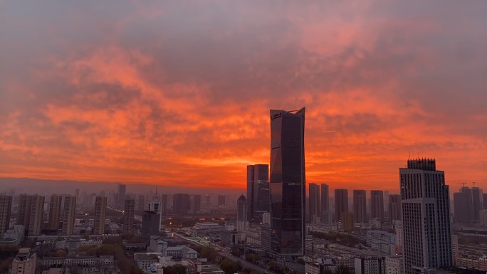 太原 信达国际 中海寰宇双子塔 朝霞