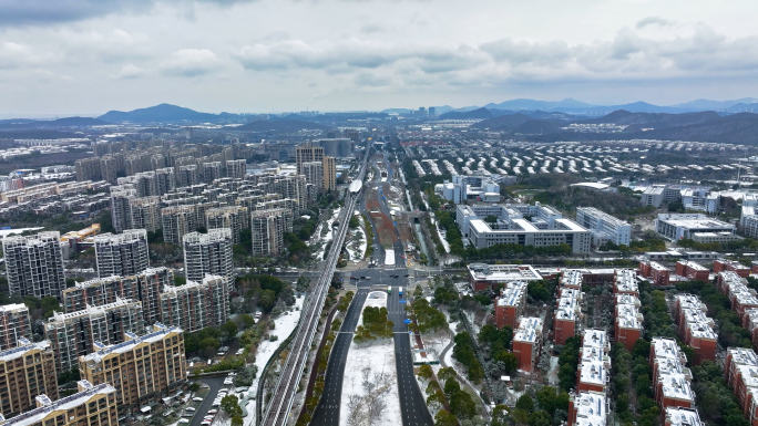 南京仙林大学城冬季雪景