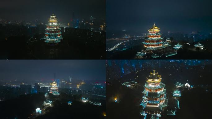重庆鸿恩寺4K夜景航拍 7分钟完整素材！