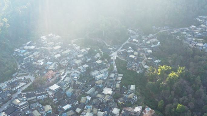 航拍普洱市景迈山景迈大寨