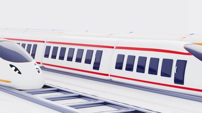 轨道列车高铁火车交通运输动画3D渲染