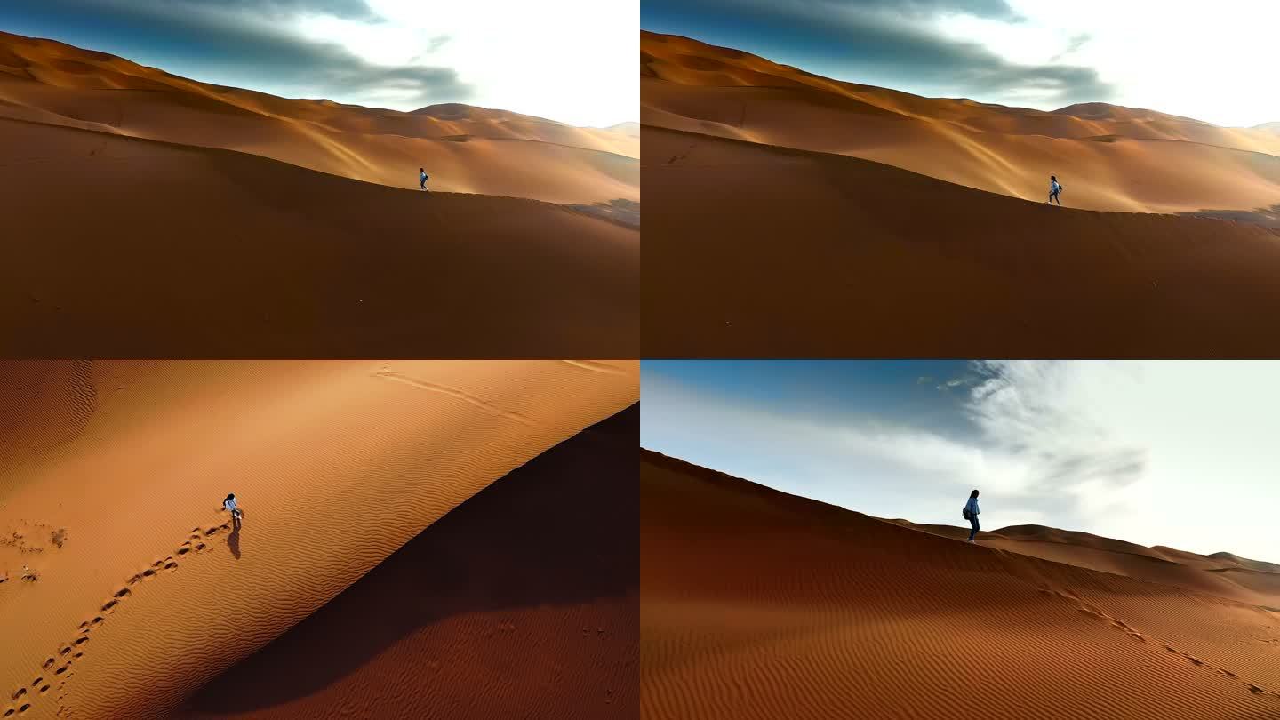 沙漠徒步的人