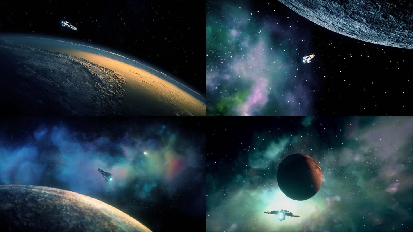 原创宇宙星空飞船航行素材