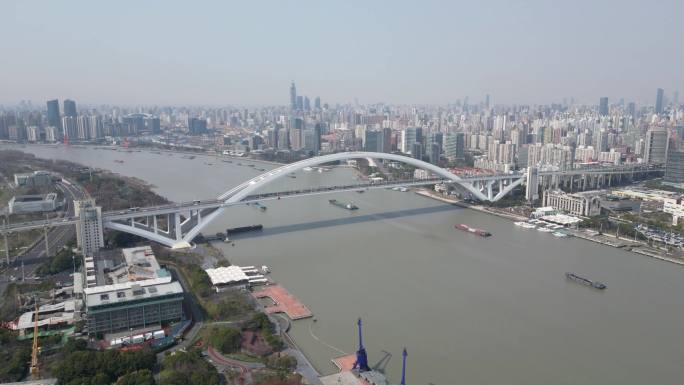 4k原素材-上海卢浦大桥移动延时