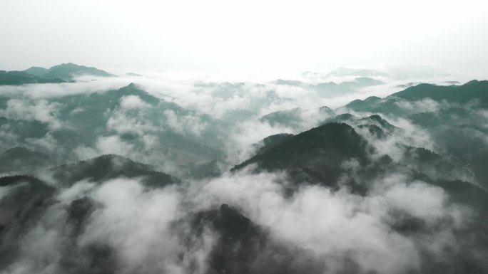 4k航拍云雾中国风水墨风光视频素材