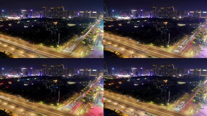 4K繁华都市夜景车水马龙活力城市延时拍摄