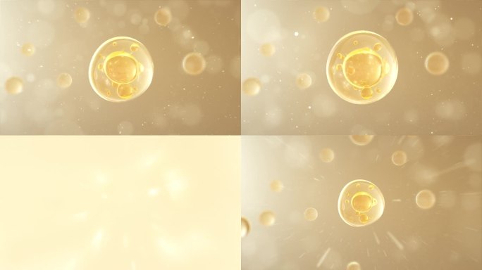 明亮金色分子穿梭 精华细胞核 化妆品素材