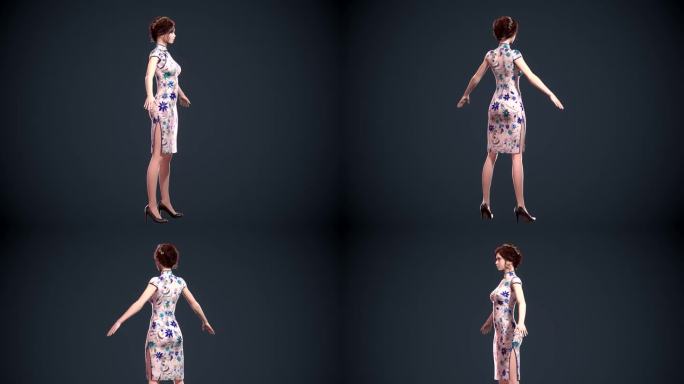 中国风虚拟形象人物maya模型