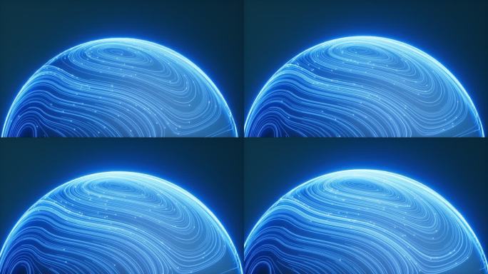 抽象渐变发光的球体动画3D渲染