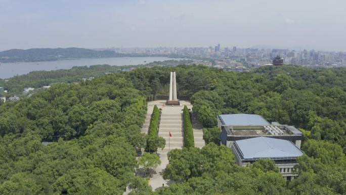 4k航拍吴山景区革命烈士纪念碑