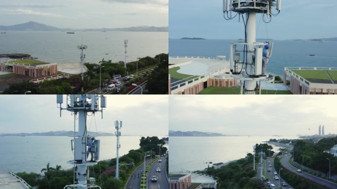 中国电信5G基站建设航拍