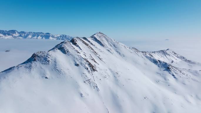 自然风光航拍雪域高原冰雪世界