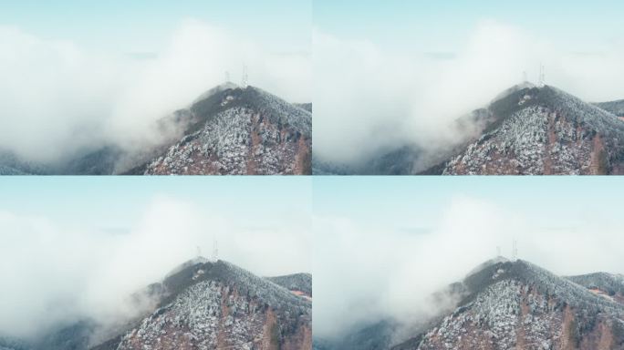 庐山汉阳峰云海雾凇风光