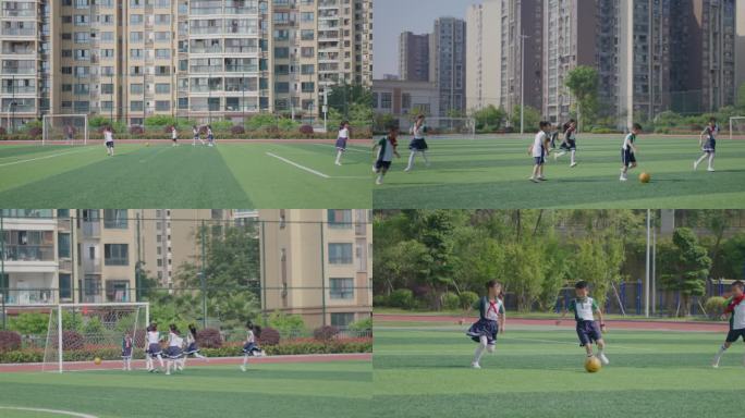 4K慢镜头·小学生踢足球【侵权必究】