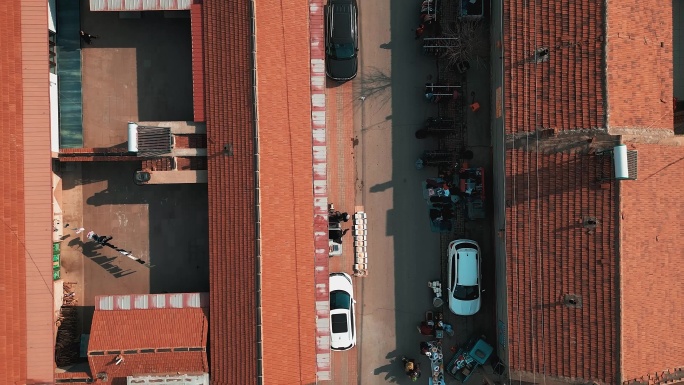 航拍周官屯村大集