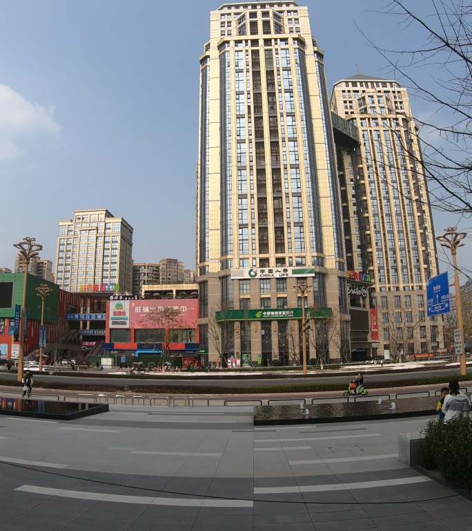成都郫都区龙湖蜀新时光商业街外景和街道