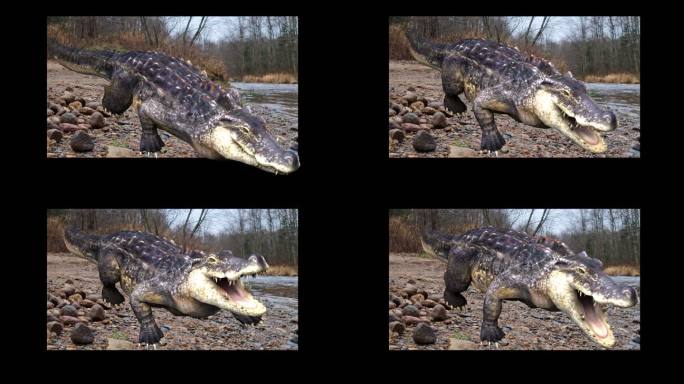 平面屏裸眼3D鳄鱼攻击