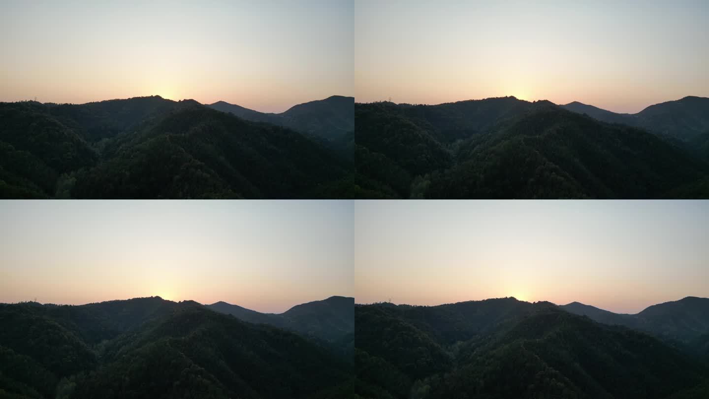 唯美黄昏日落夕阳山脊线