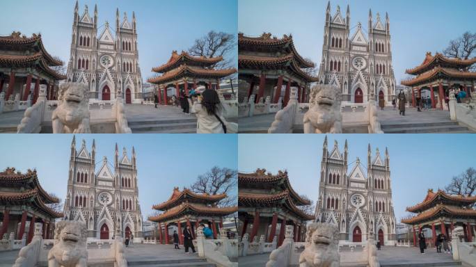 北京西什库教堂延时摄影