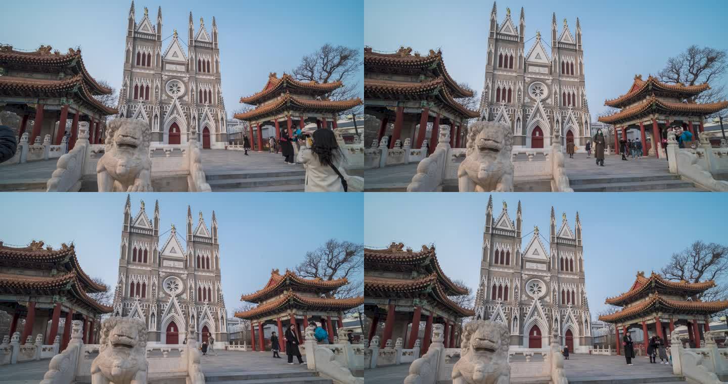 北京西什库教堂延时摄影