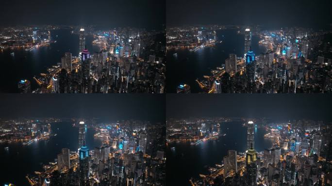 香港太平山夜景航拍视频