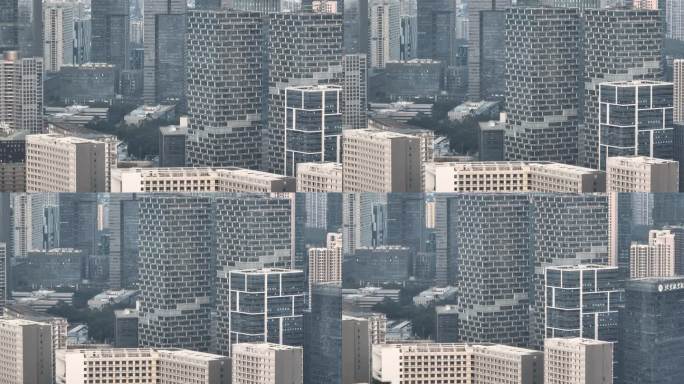 深圳南山区软件产业园建筑群长焦航拍