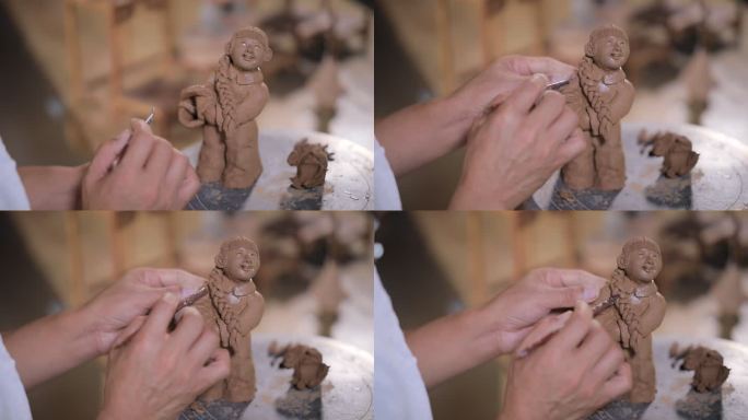 手工泥人雕塑