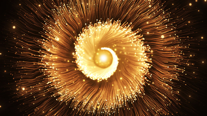4k金色粒子花无缝循环背景视频素材