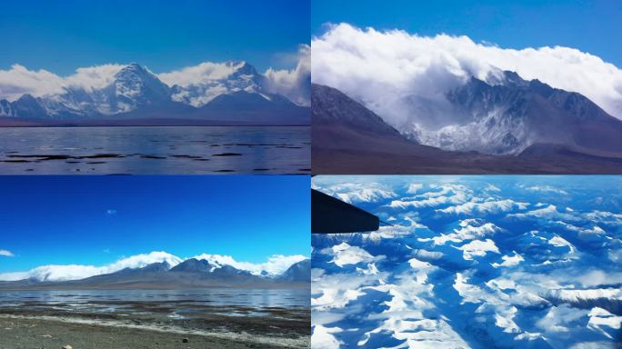 西藏卓木拉日雪山延时，航拍