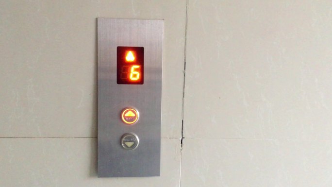 4K电梯运行电梯繁忙等候电梯电梯按键