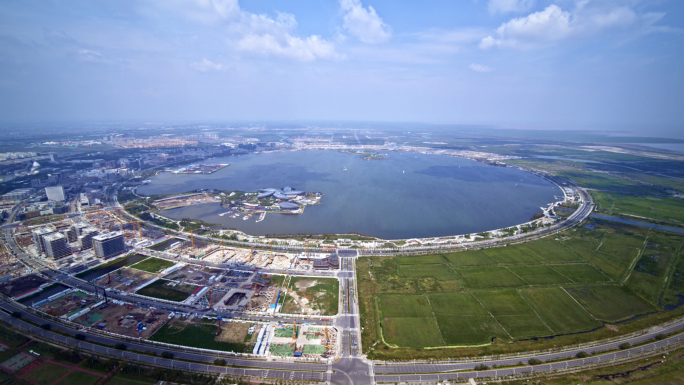 临港滴水湖大景