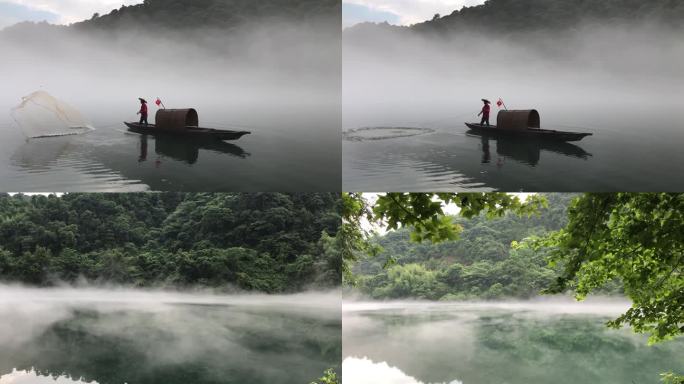 清晨雾漫东江湖南郴州小东江